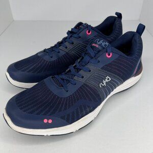 Ryka Womens Blue Grafik Flow Low Top Mesh Lace Up Size 11M Training Shoes